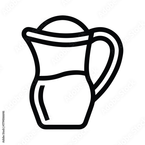 Creamer Outlined In Bold Vector Illustration