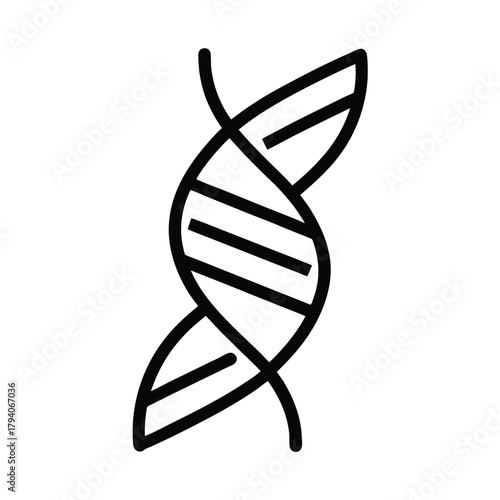 DNA Strand Outlined Icon Vector Illustration