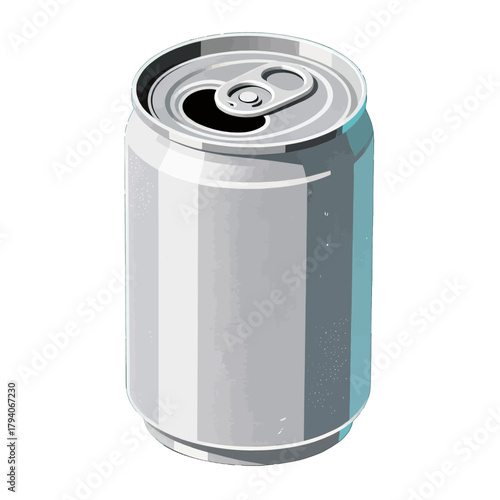 Silver Soda Can with Pull Tab Lid