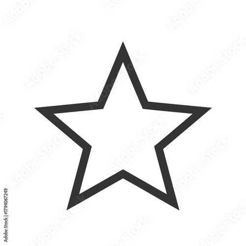 A simple, handdrawn outline of a fivepointed star, isolated on a