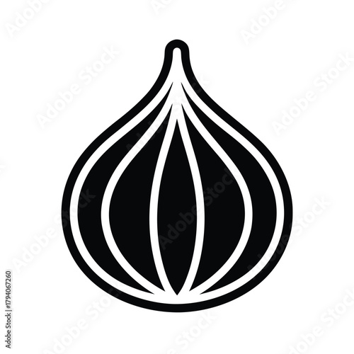 Fig Outlined In Bold Vector Illustration