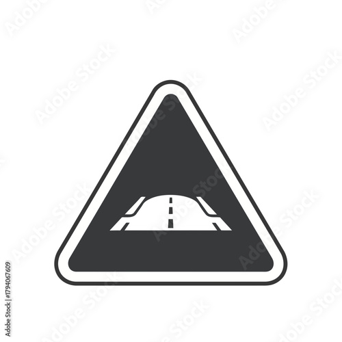 Warning sign for a speed bump or hump