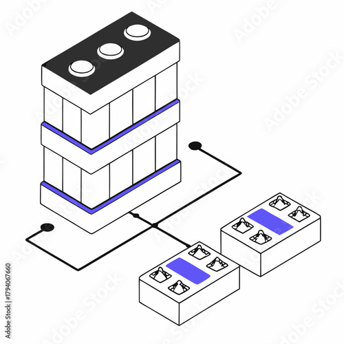 3d graphic of a modern battery
