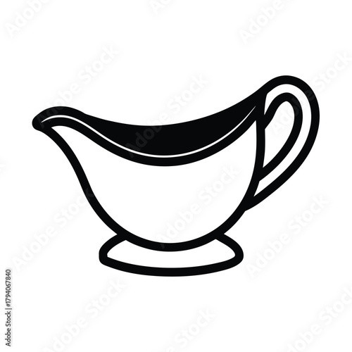 Gravy Boat Outlined Icon Vector Illustration