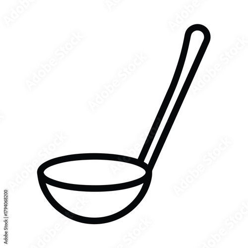 Ladle Outlined In Bold Vector Illustration