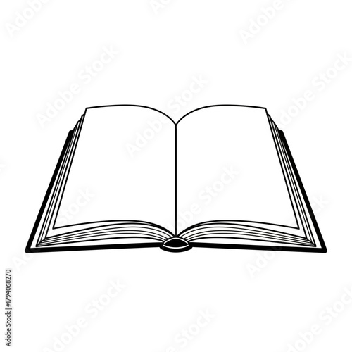 An open blank book with a