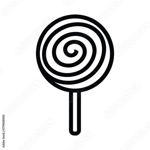 Lollipop Outlined Icon Vector Illustration