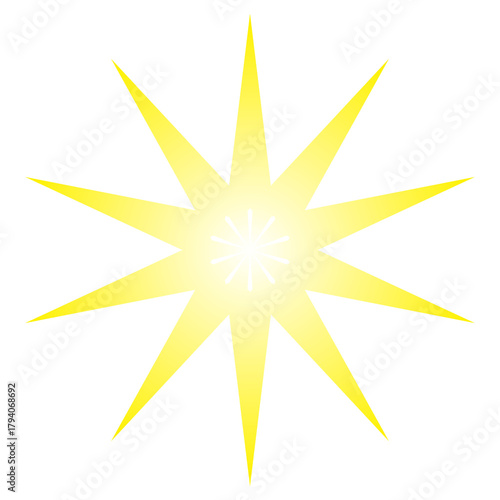yellow geometric star pattern with transparent background for clip art or design elements