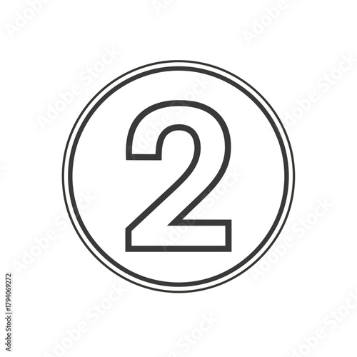 Number 2 inside a double circle
