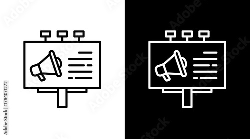 Billboard White Icon Set Design