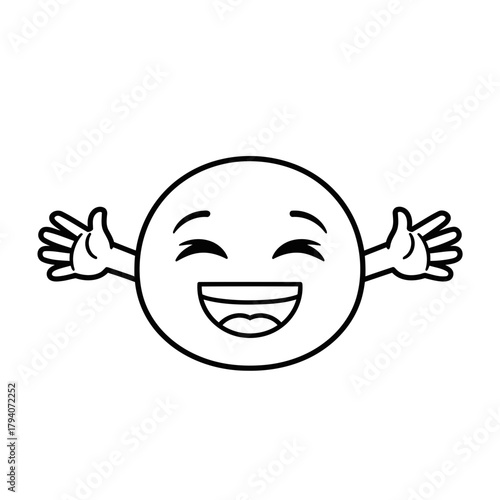 Happy emoji with open arms