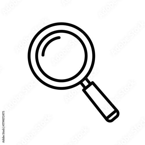 Simple line art illustration of a magnifying glass