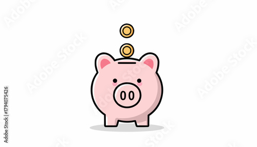 piggy bank with money coin