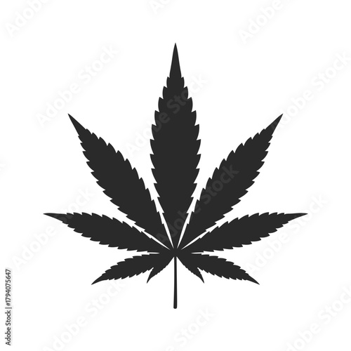 Black silhouette of a cannabis leaf