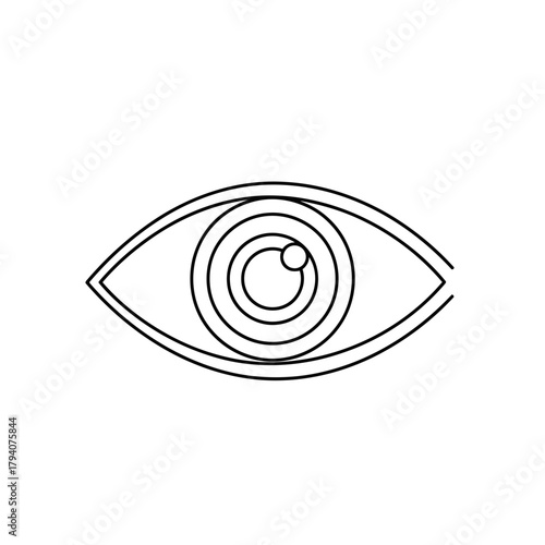 Stylized eye illustration with concentric circles