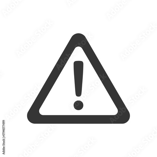 Warning sign with exclamation mark inside a triangle