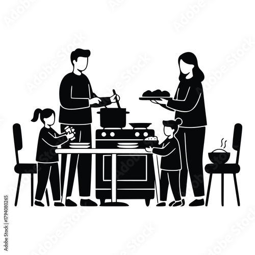 A Family's New Year Celebration Cooking Together and Preparing a Heartwarming Meal