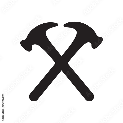 Vintage Circular Crossed Hammer Logo Showing Heritage and Industrial Pride