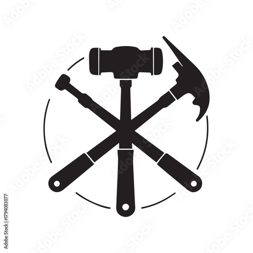 Abstract Peak Hammer Design Representing Challenge Achievement and Hard Work