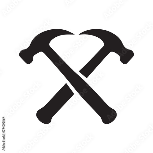 Diamond Framed Crossed Hammer Logo Representing Stability Discipline and Craft Pride