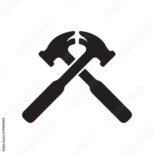 Wing Shaped Crossed Hammer Logo Representing Freedom Ambition and High Craft