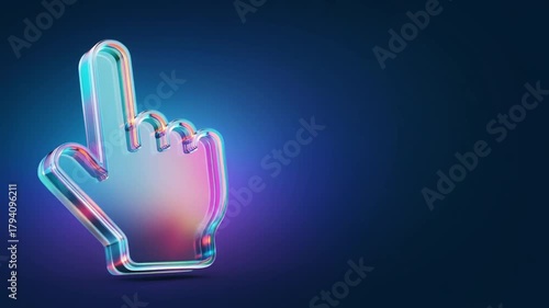 3d glass cursor with static wiggle on deep gradient backdrop for black friday and cyber monday
