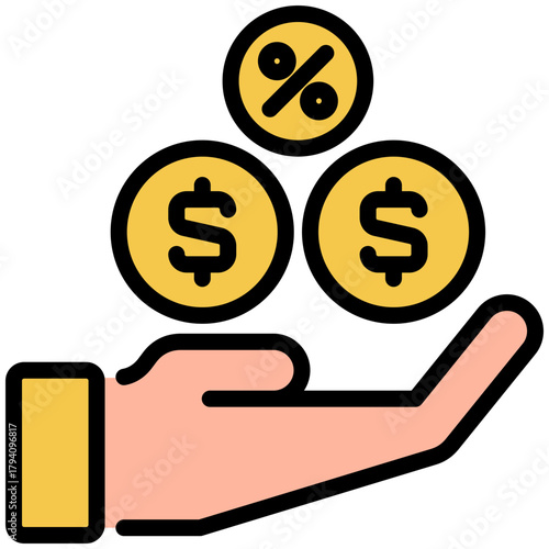 Papier peint commission icon isolated on white background