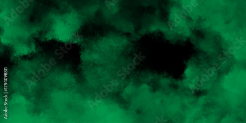 abstract cloud and vapor texture background. Black and Green smoke aquarelle smudge illustration smooth grungy smokey light pastel colors ink glow. Teal color powder explosion	
