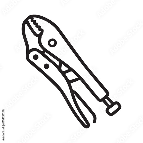 Minimalist vice grip icon design