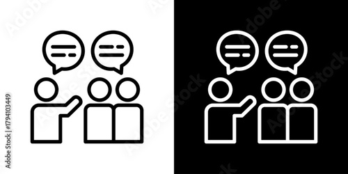 Conversation  Icon Set. Clean Line Design With Light And Dark Versions For Versatile Use. 