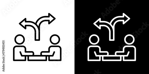 Decision  Icon Set. Clean Line Design With Light And Dark Versions For Versatile Use. 
