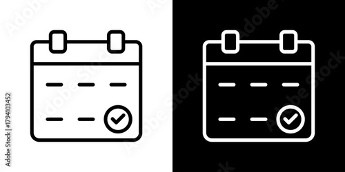 Calendar  Icon Set. Clean Line Design With Light And Dark Versions For Versatile Use. 