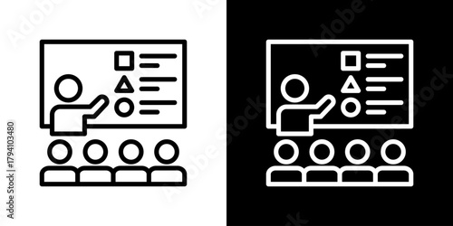 Workshop  Icon Set. Clean Line Design With Light And Dark Versions For Versatile Use. 