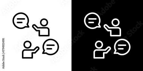 Conversation  Icon Set. Clean Line Design With Light And Dark Versions For Versatile Use. 
