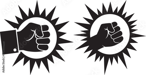 Two fist fight silhouette