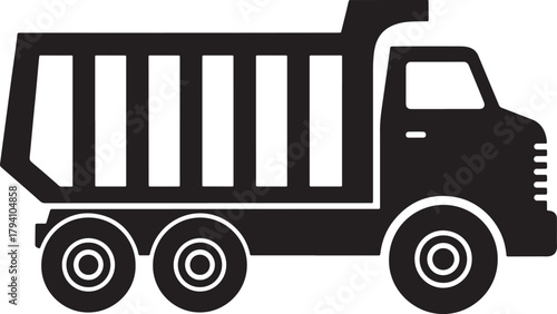 Black silhouette of a dump truck