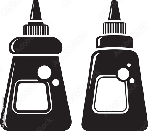 Two glue bottles silhouette