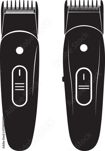 Two black silhouette hair clippers side by side