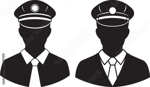 Two uniformed men silhouette