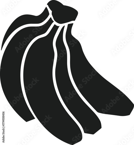 Bunch of black banana silhouettes vector graphic fruit