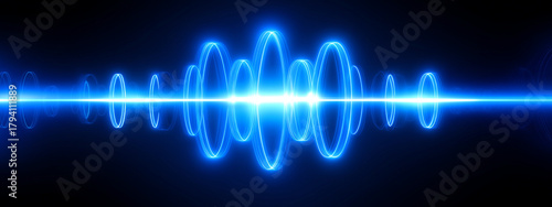Concentric magnetic field lines formed from pure radiant light, dynamically warping the surrounding space around an ultra-thin laser beam, energy flow, electromagnetic force, modern physics.