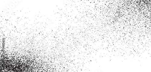 Distressed grunge background texture with grainy dust overlay dot line grunge texture dust noise black and white texture vector. Distressed overlay texture