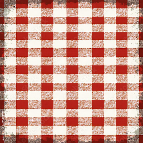 red and white tablecloth