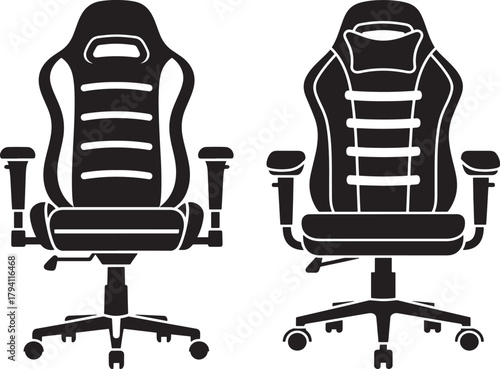 Two gaming chairs silhouette