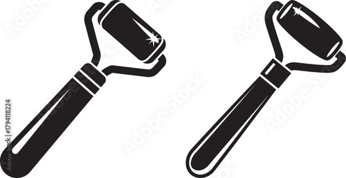 Two jade facial rollers silhouette