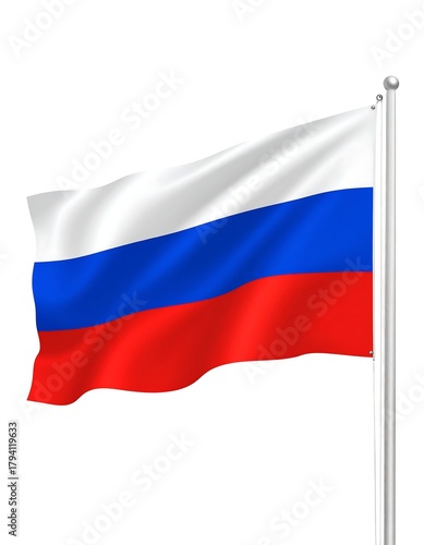 Free Download Rendered waving national flag on pole, white background - GFXLoad