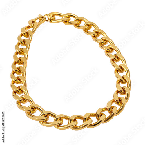 Wallpaper Mural Golden Chain's Gleam: A captivating close-up of a luxurious, gold chain, the links gleaming brilliantly against the soft, radiant glow, reflecting elegance and timeless style. Torontodigital.ca