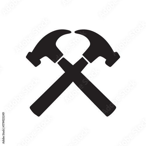 Sharp Angular Hammer Emblem Representing Modern Craft Power and Structural Identity