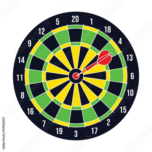 Dartboard sport illustration design