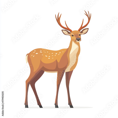 Majestic Stag with Antlers Standing Proudly in a Natural Pose